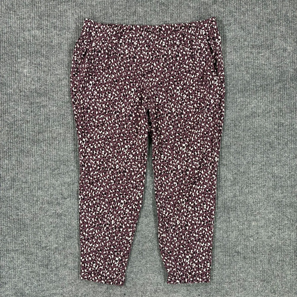 Torrid Womens Pants Size 2 Purple Leopard Print Pull On Stretch High Rise
